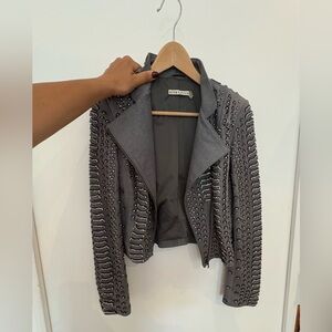 Alice+Olivia Embelished Leather Jacket